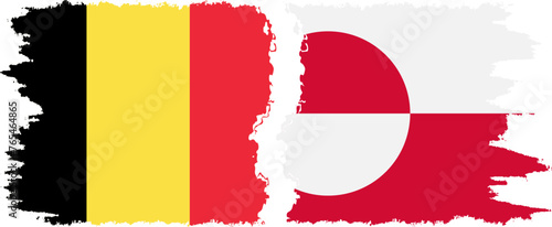 Free Download Greenland and Belgium grunge flags connection vector - GFXLoad