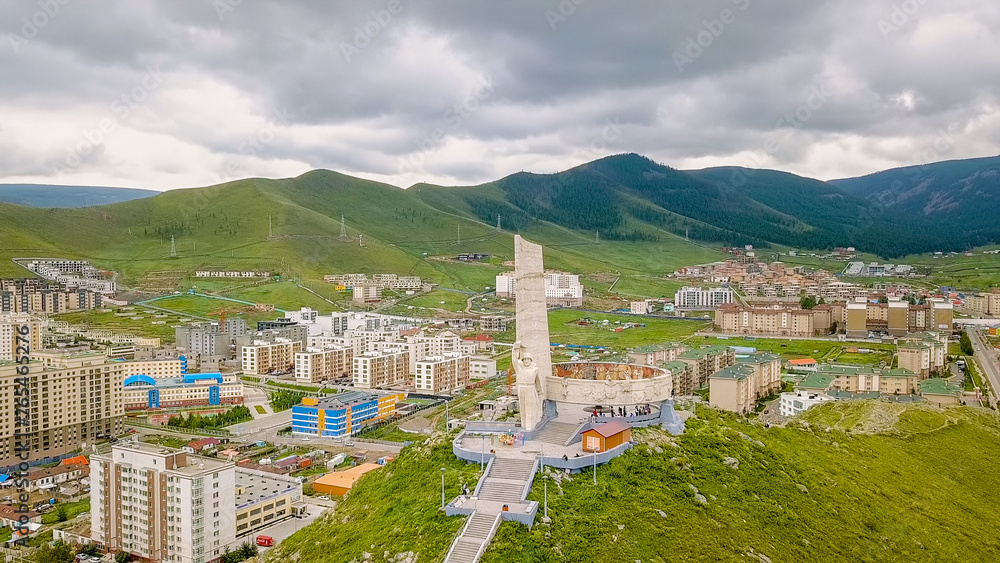 Ulaanbaatar, Mongolia. Memorial to Soviet soldiers on Zaisan Tolgoi ...