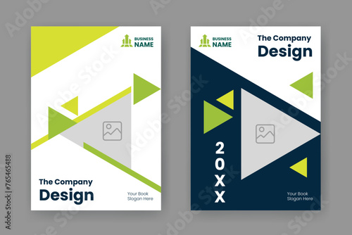 Modern Green Ebook Cover Template in A4. Abstract  Shapes Cover Design Suitable for Document, Brochure, Annual Report, Magazine, Corporate Business, Company Portfolio, Flayer, Website, etc.