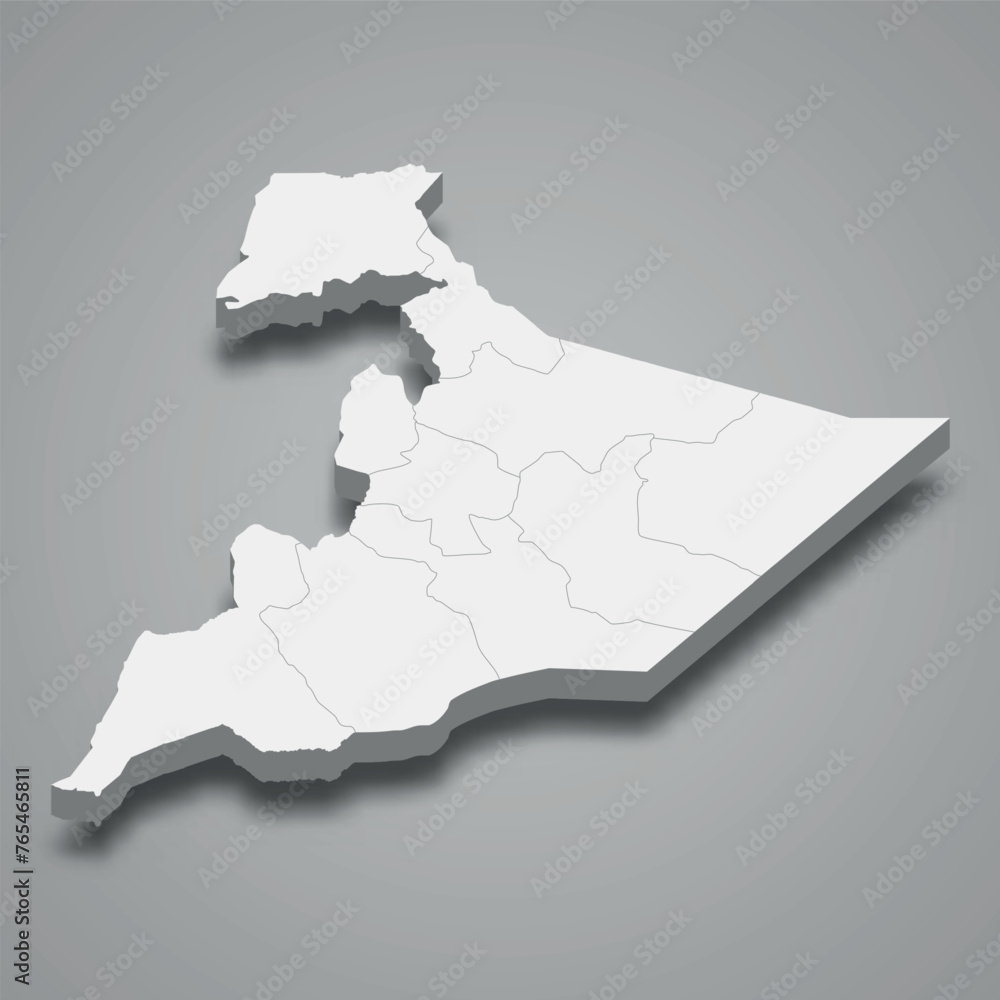3d isometric map of Somali is a region of Ethiopia 3d isometric map of Somali is a region of Ethiopia