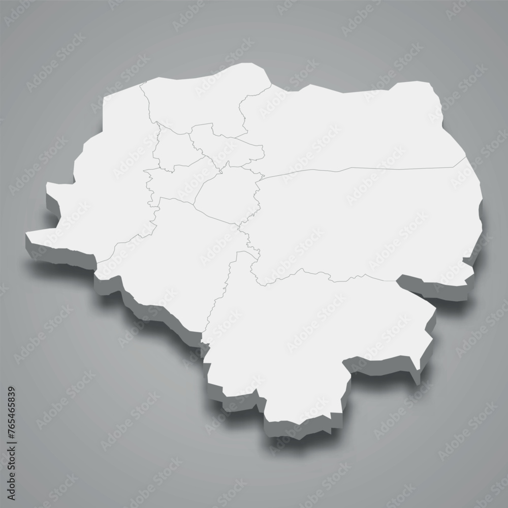 Fototapeta premium 3d isometric map of Addis Ababa is a region of Ethiopia