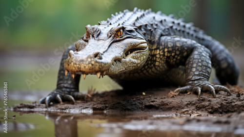 Alligator Walking On Land Reptile Animal Wildlife