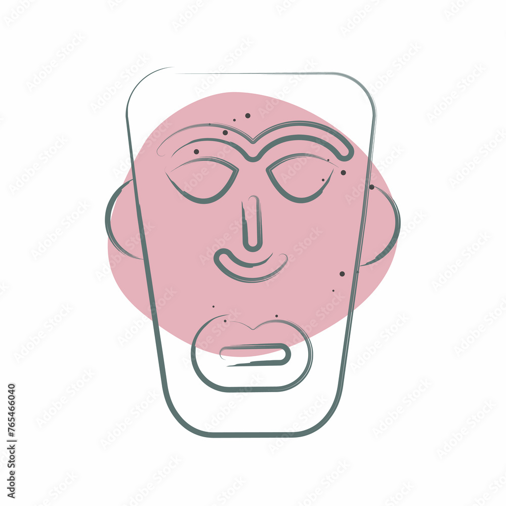 Icon African Mask. related to Kenya symbol. Color Spot Style. simple design editable. simple illustration Icon African Mask. related to Kenya symbol. Color Spot Style. simple design editable. simple illustration