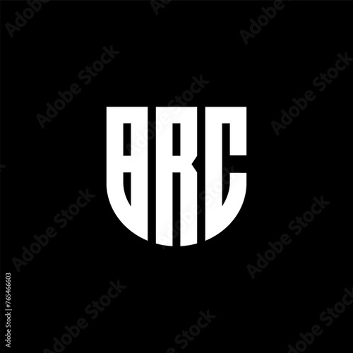 BRC letter logo design with black background in illustrator, cube logo, vector logo, modern alphabet font overlap style. calligraphy designs for logo, Poster, Invitation, etc.