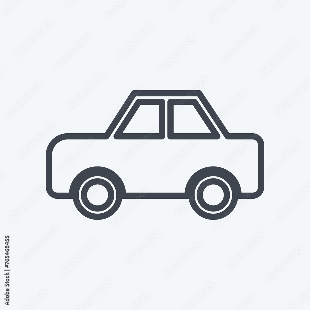 Icon Toy Car 2. suitable for Toy symbol. line style. simple design editable. design template vector. simple symbol illustration