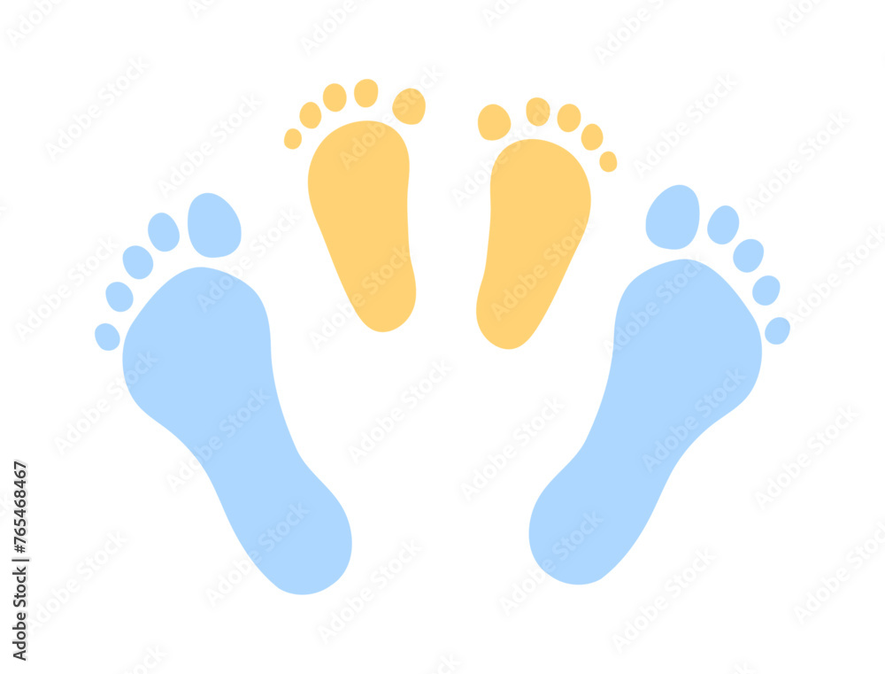 親子の足あとのイラスト