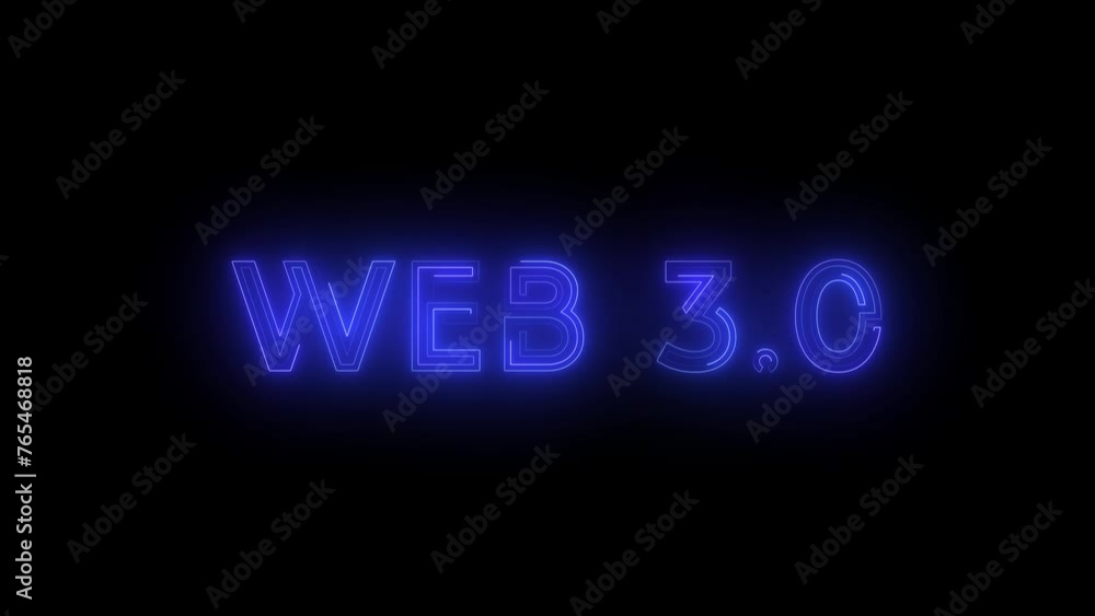 Abstract Neon WEB 3.0 text technology wave background 4k animation Abstract Neon WEB 3.0 text technology wave background 4k animation