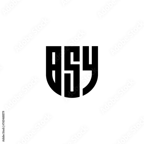 BSY letter logo design with white background in illustrator, cube logo, vector logo, modern alphabet font overlap style. calligraphy designs for logo, Poster, Invitation, etc. photo