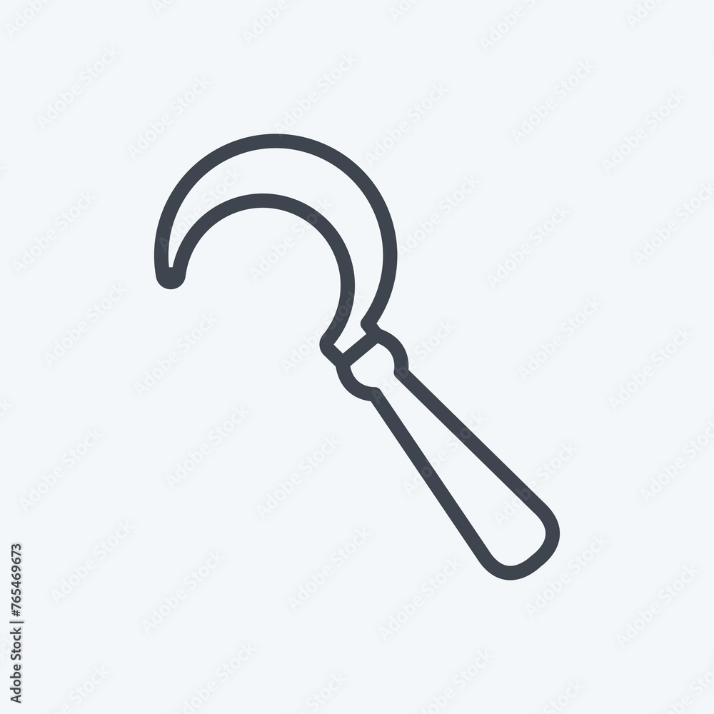 Icon Sickle. suitable for Garden symbol. line style. simple design editable. design template vector. simple symbol illustration Icon Sickle. suitable for Garden symbol. line style. simple design editable. design template vector. simple symbol illustration