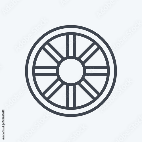 Icon Wheel. suitable for Garden symbol. line style. simple design editable. design template vector. simple symbol illustration