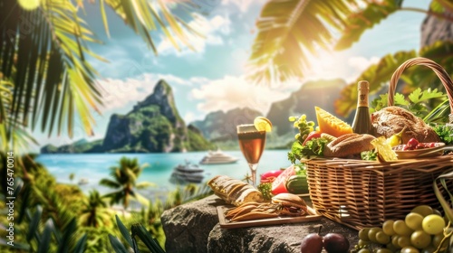 inviting a seaside feast amidst the natural splendor.