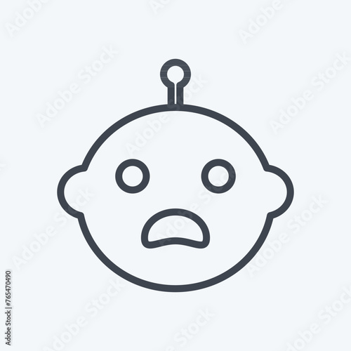 Icon Crying Baby. suitable for Baby symbol. line style. simple design editable. design template vector. simple symbol illustration
