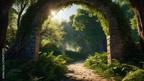 tree archway, pathway, forest, path