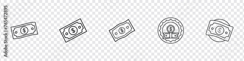 Flat dollar icon.Money. Line Icon Vector. Payment system. Coins and Dollar cent Sign, Cash IconSet a various kind of money. dollar icon, money icon
