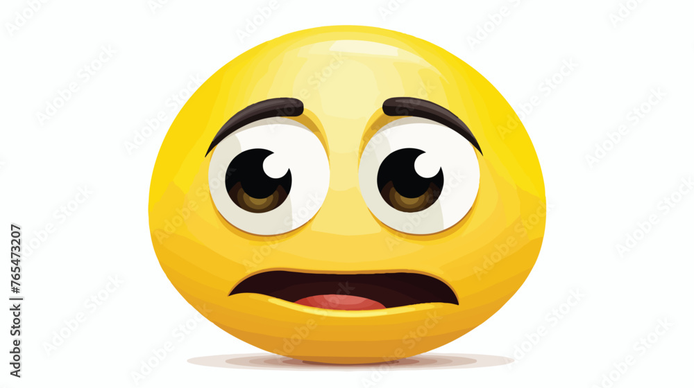 A confounded smiley face confused emoji flat vector