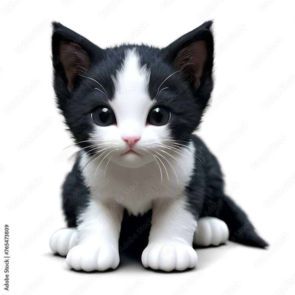 Fototapeta premium a young kitten on a transparent (white) background