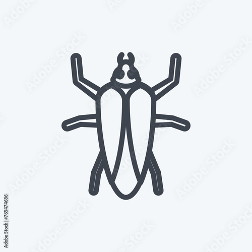Icon Cockroach. suitable for Animal symbol. line style. simple design editable. design template vector. simple symbol illustration
