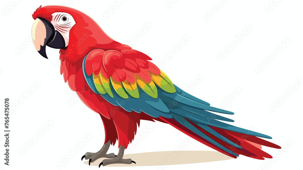 A parrot red macaw bird cute happy cartoon wildlife