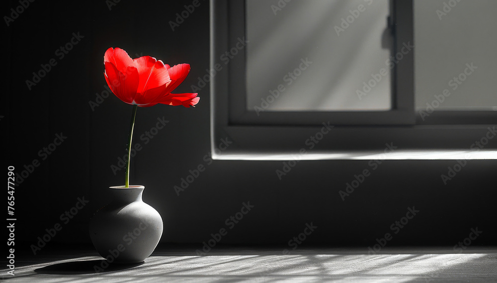 Sole Color: Red Flower in a Black and White World
Sole Color: Red Flower in a Black and White World