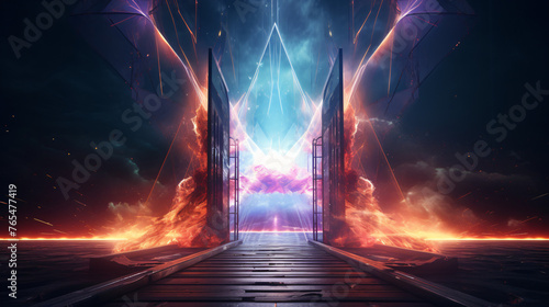 Colorful d Rendering Electrifying Gate
