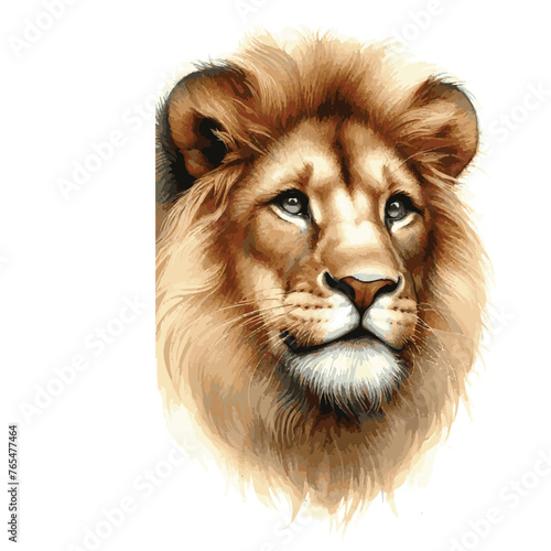 Fototapeta Naklejka Na Ścianę i Meble -  Lion Artwork watercolor , Wildlife Watercolor, Majestic Lion painting