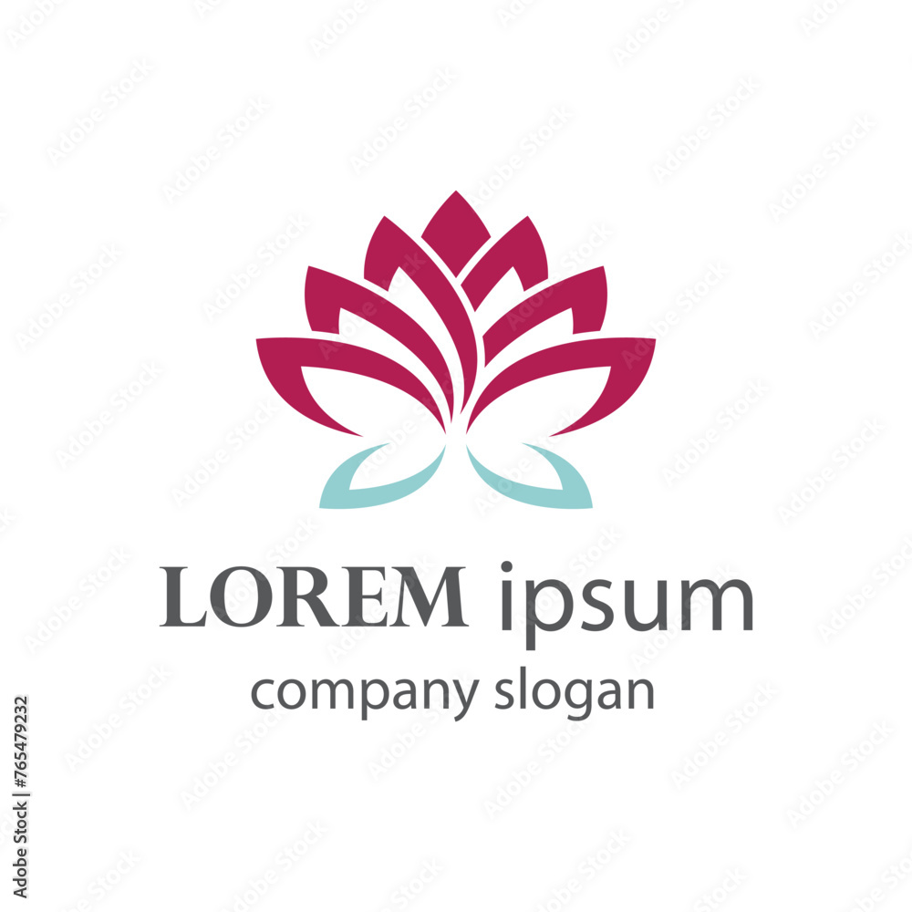 Elegant and beautiful blooming flower logo illustration