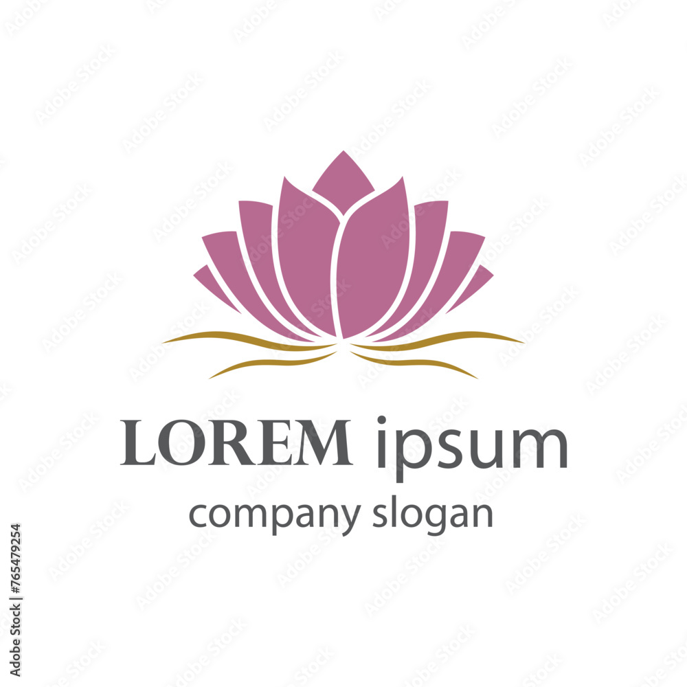 Elegant and beautiful blooming flower logo illustration