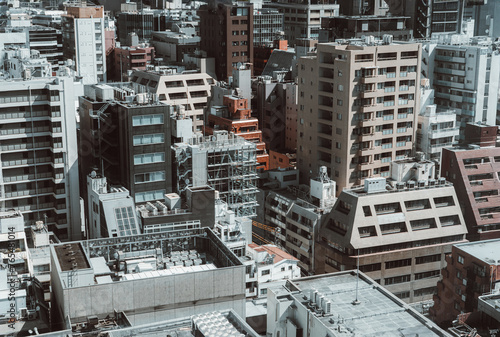 city skyline in japan tokyo. urban view