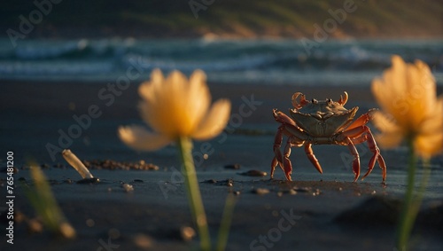 A crab scuttling photo