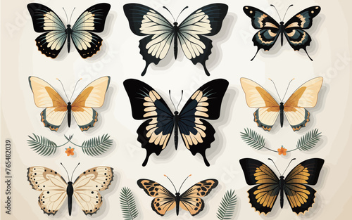 Vector colorful butterfly art material © Y