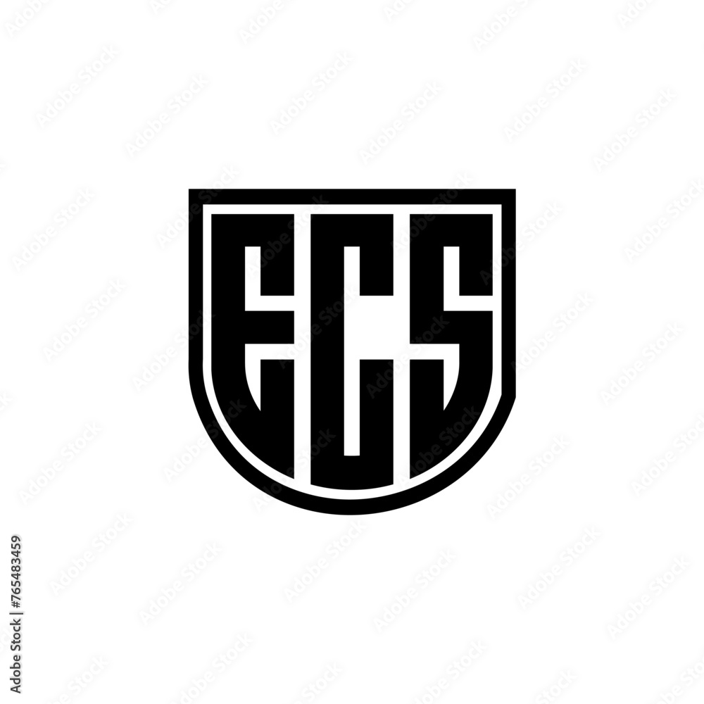 ECS letter logo design with white background in illustrator, cube logo ...