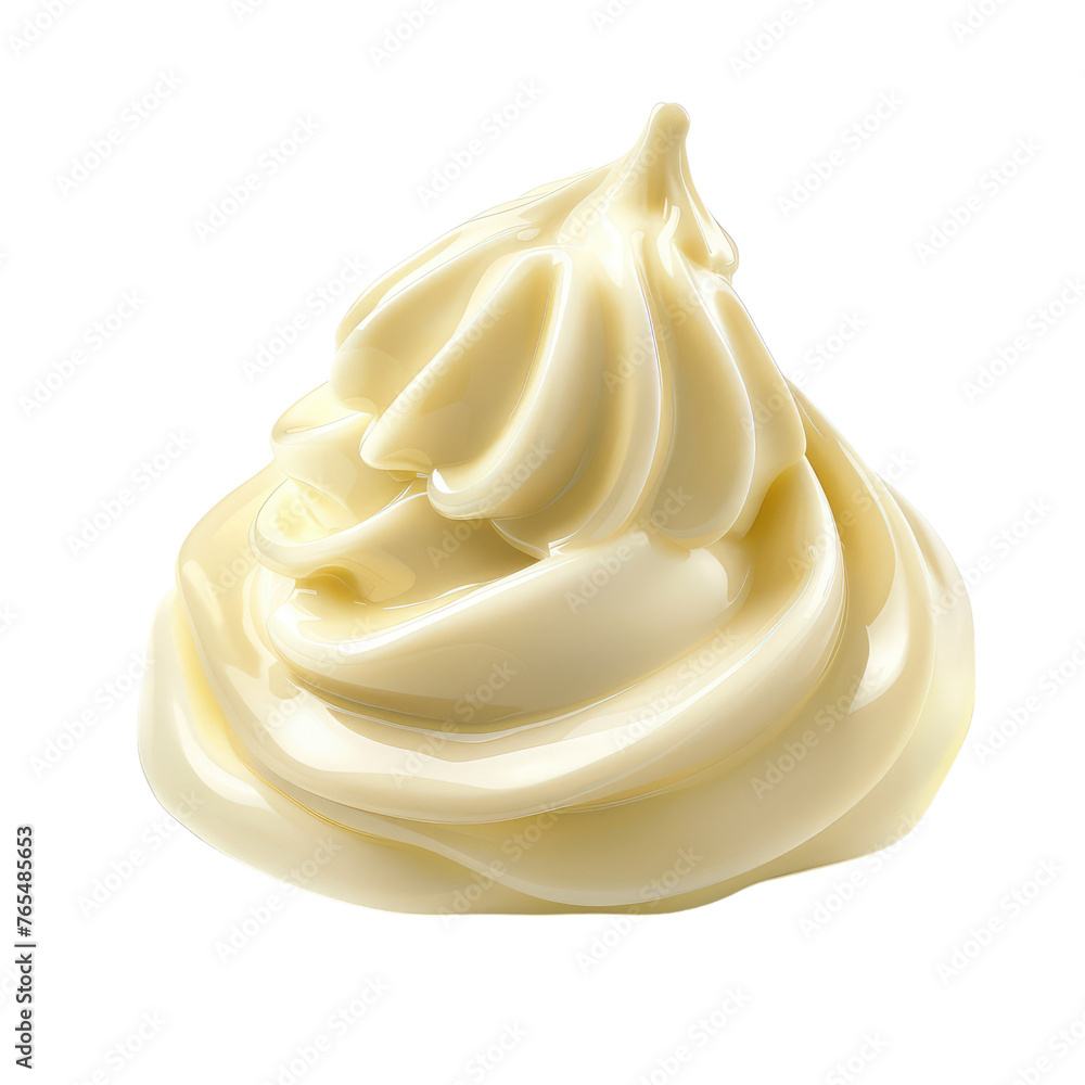 A scoop of creamy white vanilla pudding isolated on transparent background A scoop of creamy white vanilla pudding isolated on transparent background