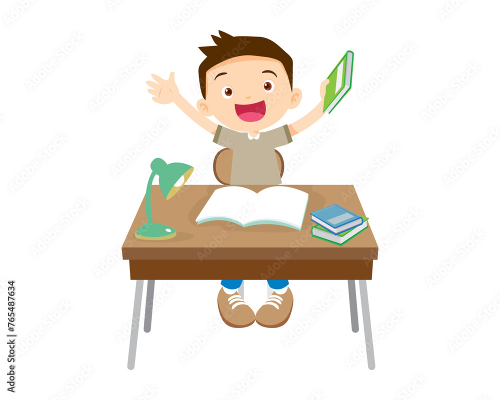 student sitting on desk working for homework 2 student sitting on desk working for homework 2