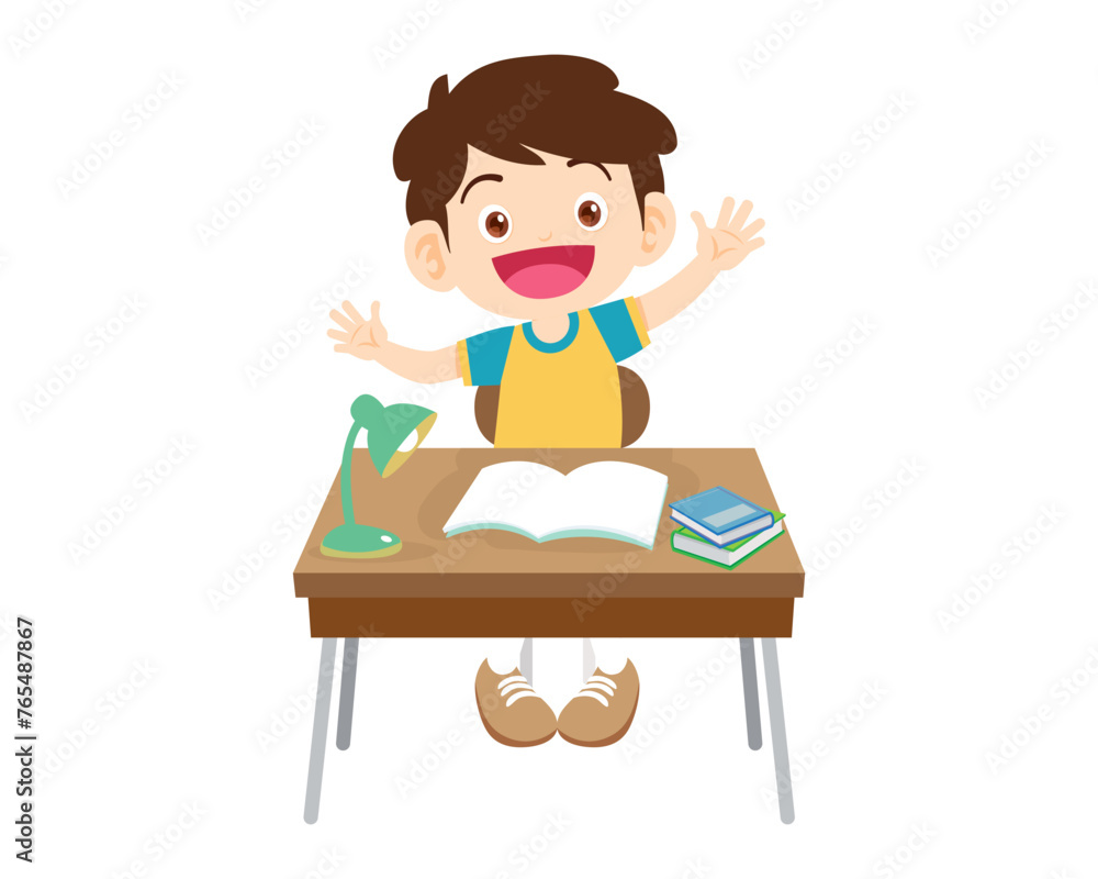 student sitting on desk working for homework 2 student sitting on desk working for homework 2
