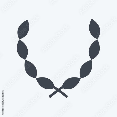 Icon Leaves Wreath - Glyph Style- Simple illustration, Good for Prints , Announcements, Etc