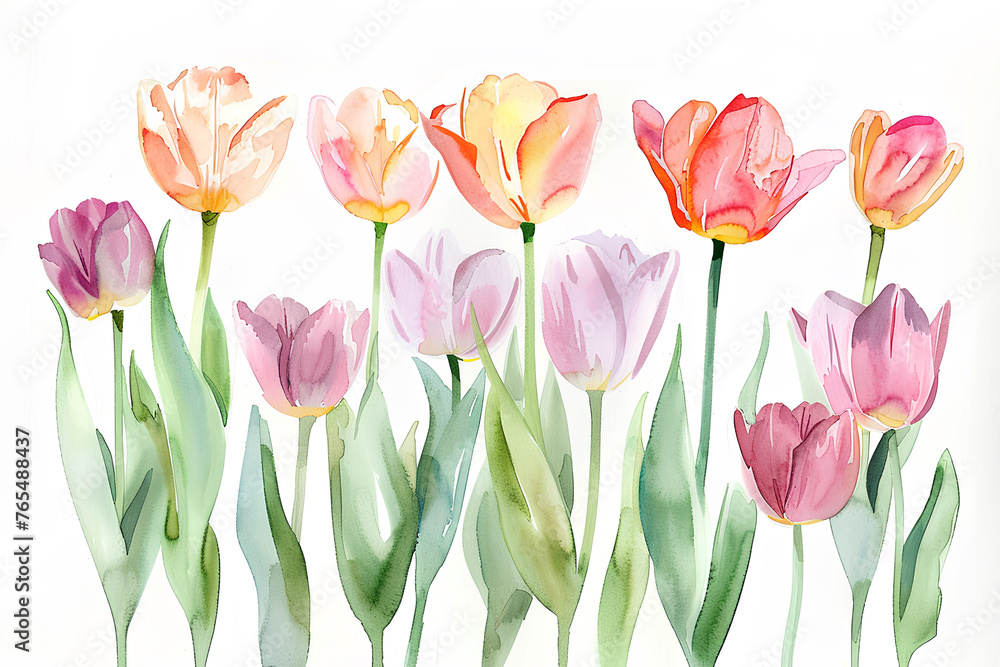 チューリップの花(水彩画) チューリップの花(水彩画)