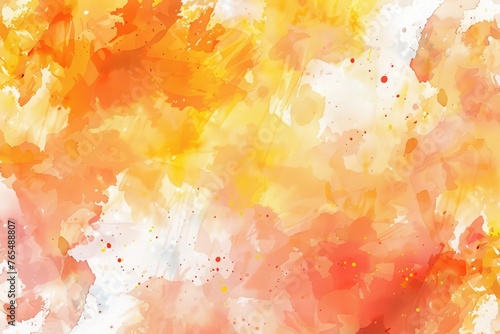 orange and yellow watercolor vector background with watercolor painted texture blotches and brush strokes in warm autumn. © Nazia