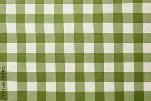 The gingham pattern on a green and white background