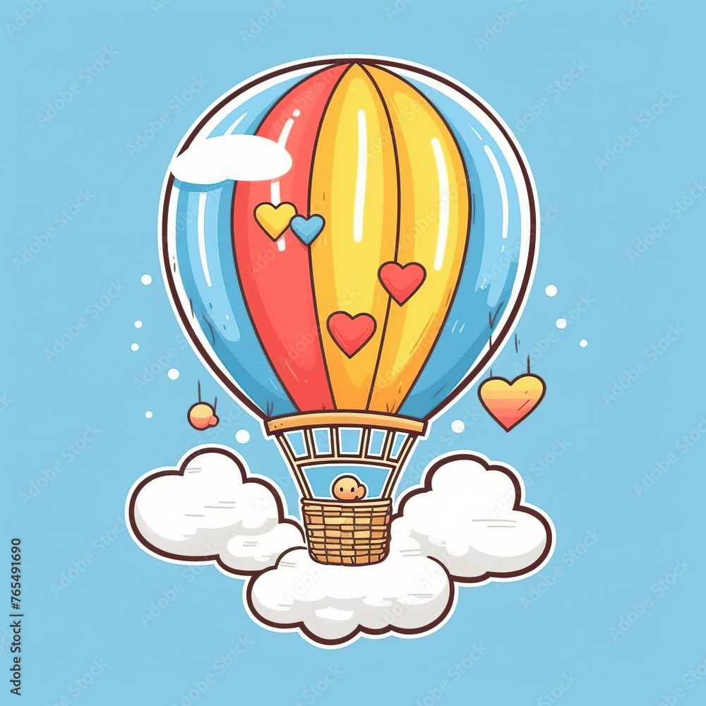 Naklejka premium Skybound Dreams: Hot Air Balloon Adventure. 