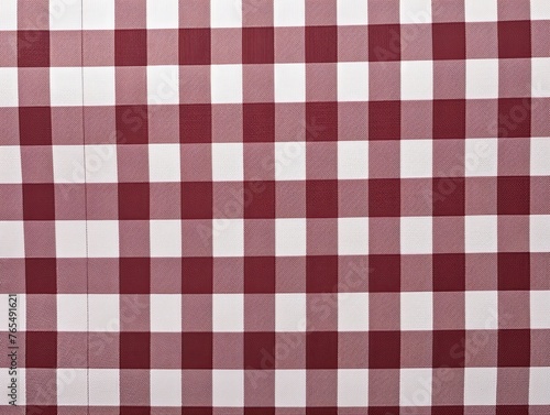 The gingham pattern on a maroon and white background