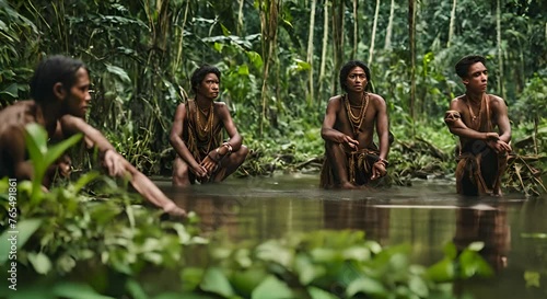 Tribe in the Amazon. photo