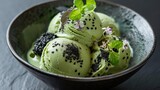 Artisanal Asianinspired Ice Cream Delight Matcha and Black Sesame Flavors with Cultural Accents