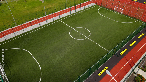 Football mini field aerial photography