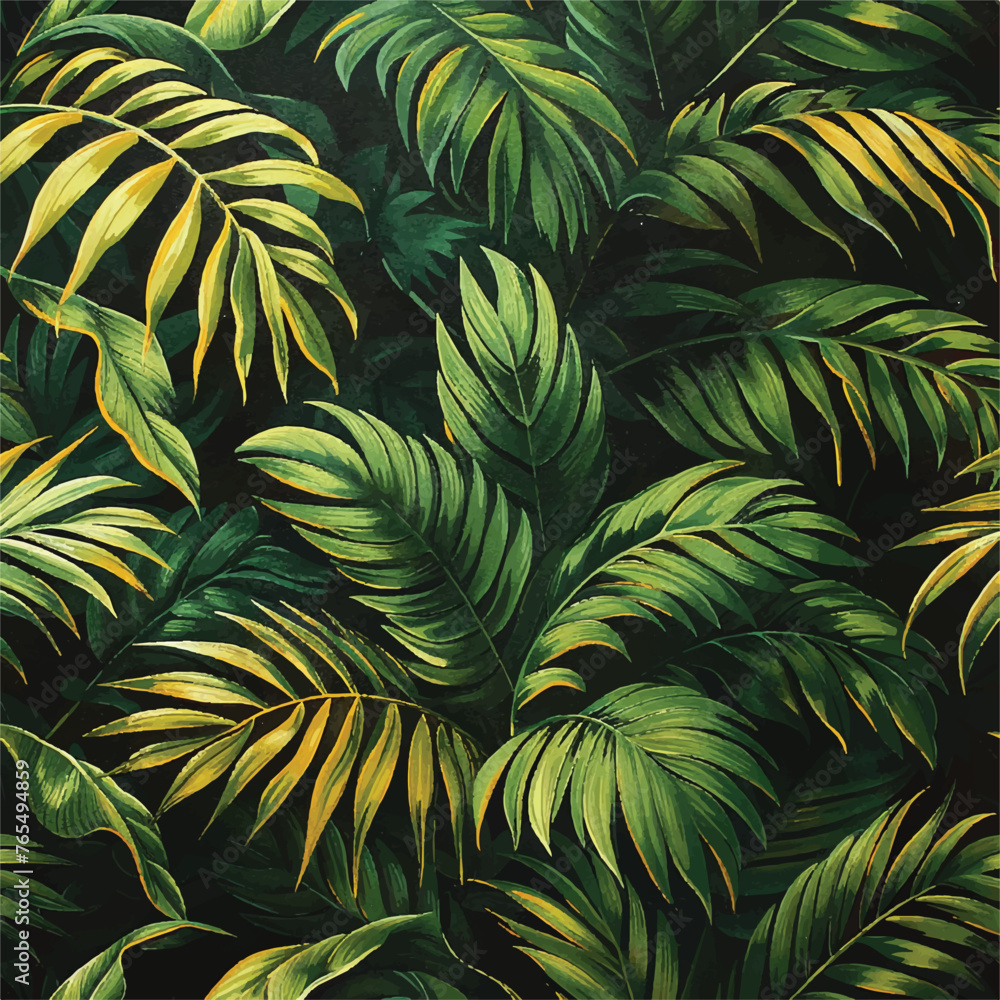 Invent a tropical botanical pattern of plants