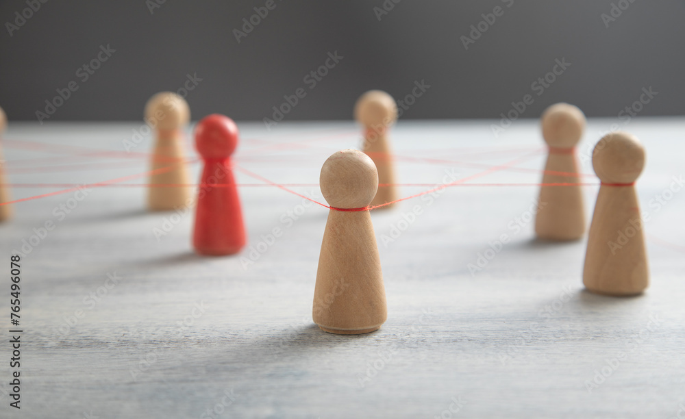 Network with connected human figures. Social Media Network with connected human figures. Social Media