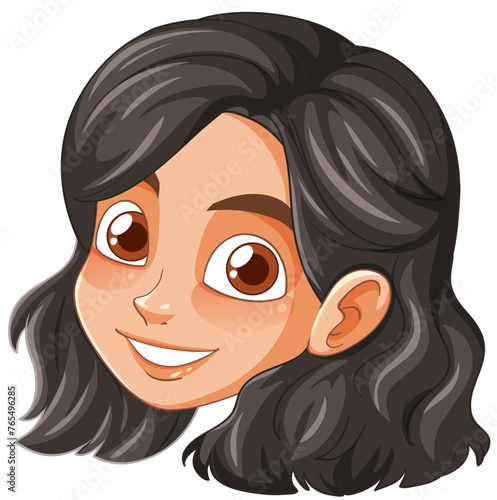 Vector illustration of a smiling young girl