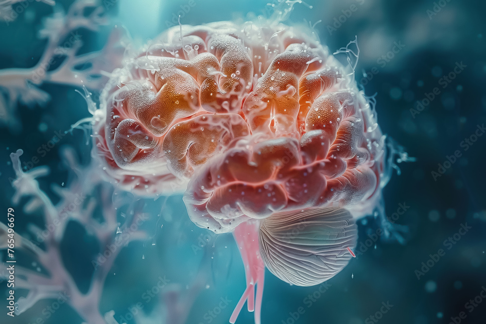 Obraz premium CRISPR innovation in brain science, close frontal view, precise details, clinical environment, bright focus, ultra HD