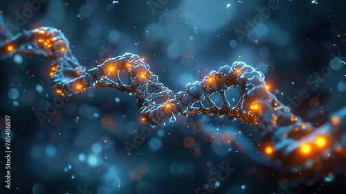 CRISPR editing protein structure, macro close-up, molecular level, glowing details, dark background,high detailed