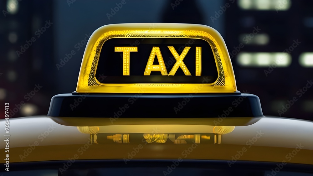 yellow taxi sign