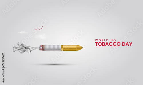 World No Tobacco Day, cigarette and bluet creative  concept design for no tobacco day.